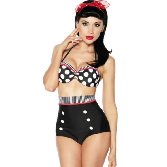 Retro Pin Up Vintage Polka Dot Bikini - Picture 1 of 8